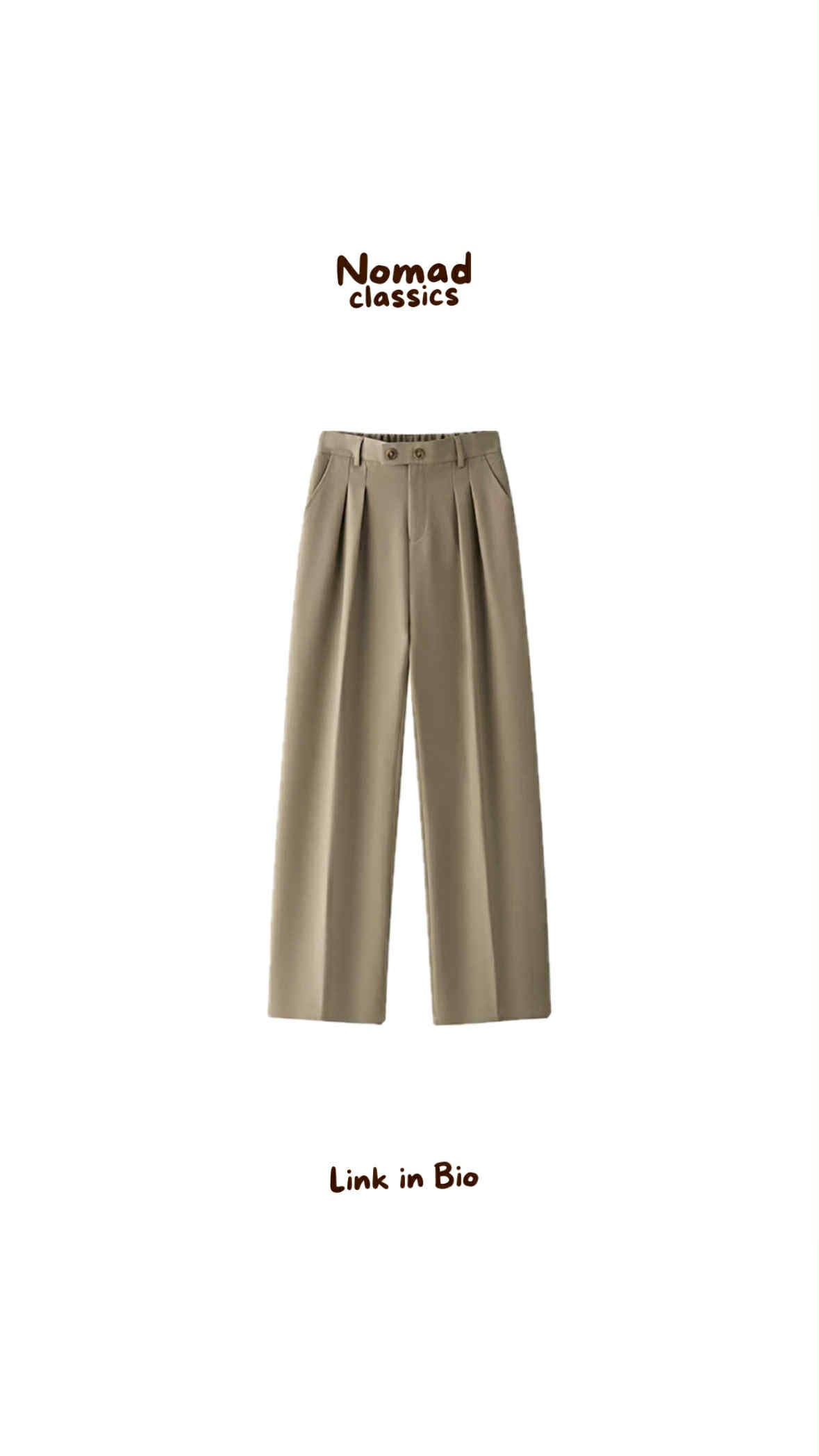 High-Waisted Pleated Trousers with Double Button