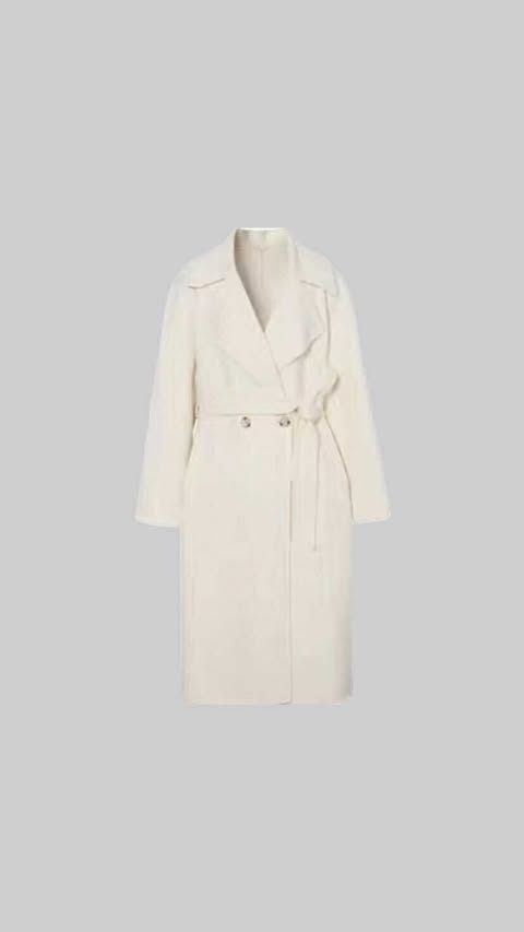 Belted Wool-Blend long coat