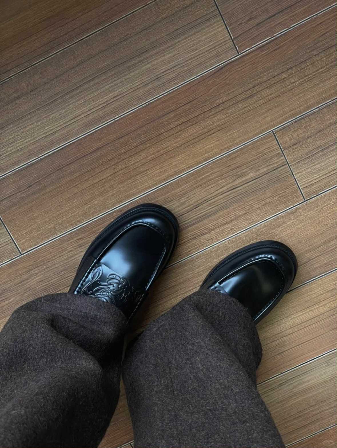 Classic Black Leather Loafers