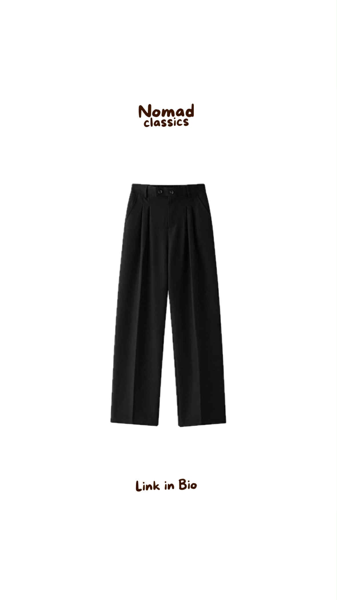 High-Waisted Pleated Trousers with Double Button