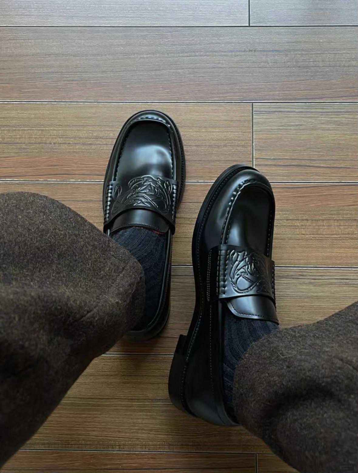 Classic Black Leather Loafers
