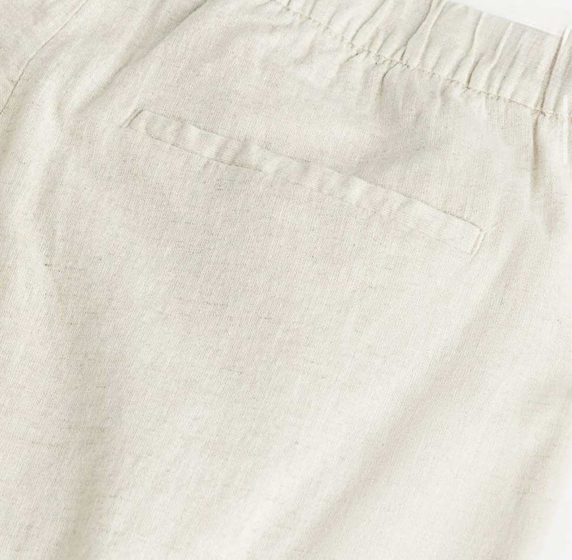 Natural Linen Tapered Pants