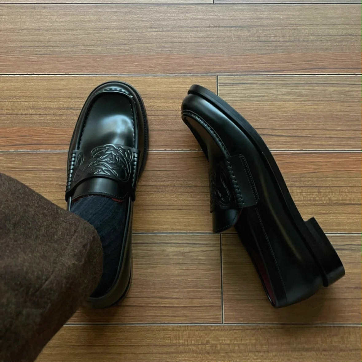 Classic Black Leather Loafers
