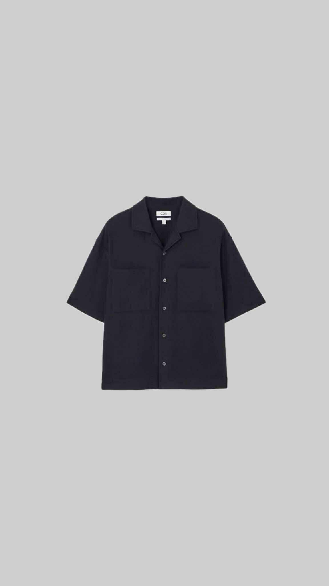 Navy Camp Collar Shirt – Quiet Luxury Essential