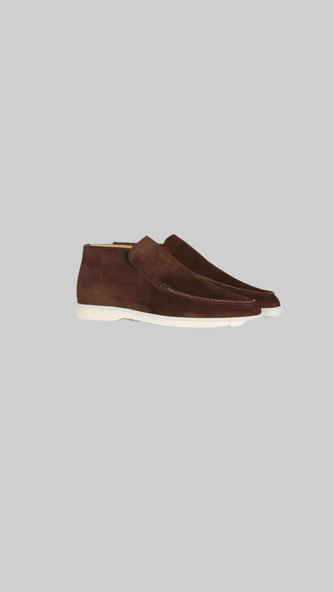 Taupe Suede High-Top Loafers – Effortless Elegance