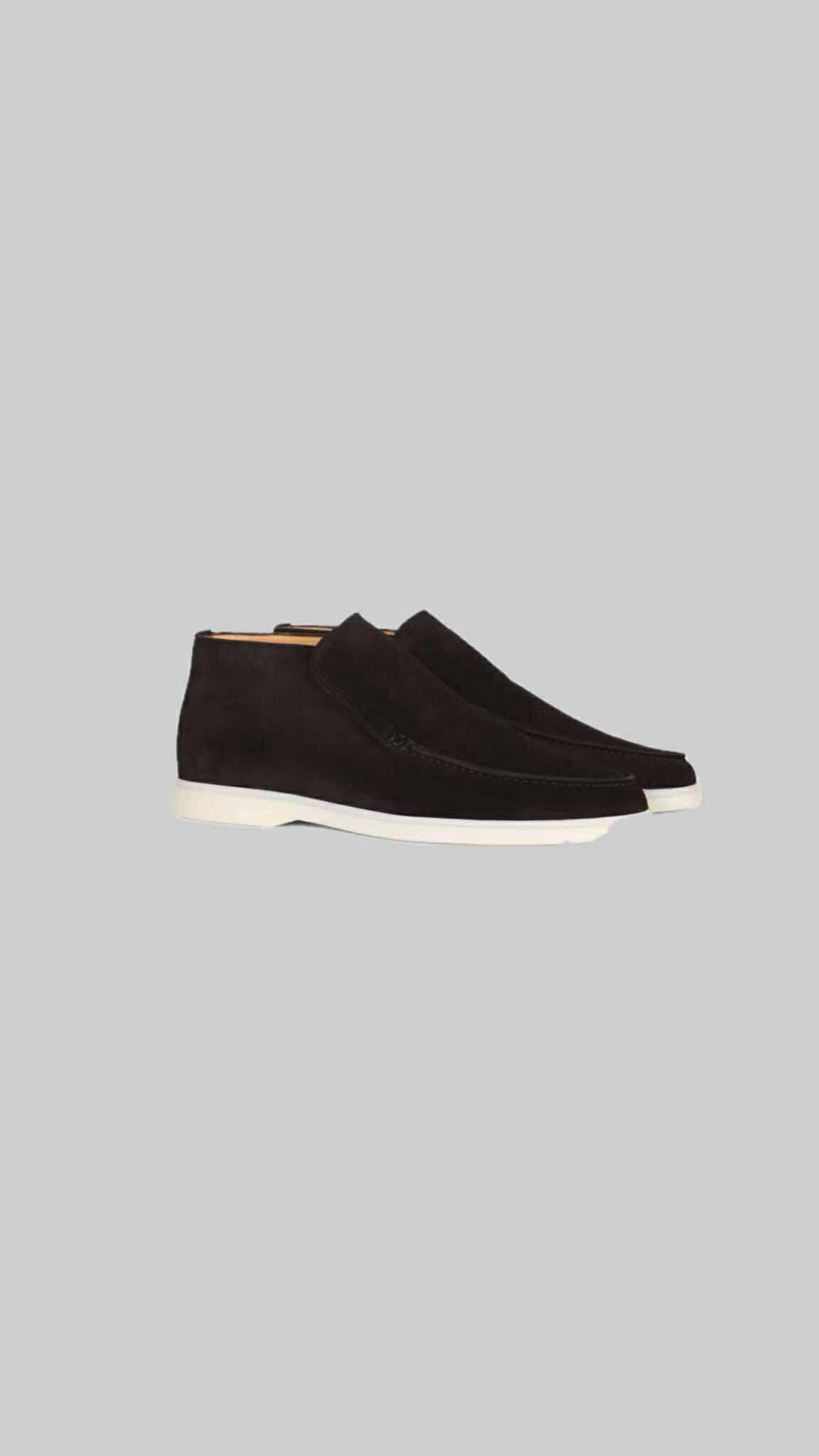 Taupe Suede High-Top Loafers – Effortless Elegance