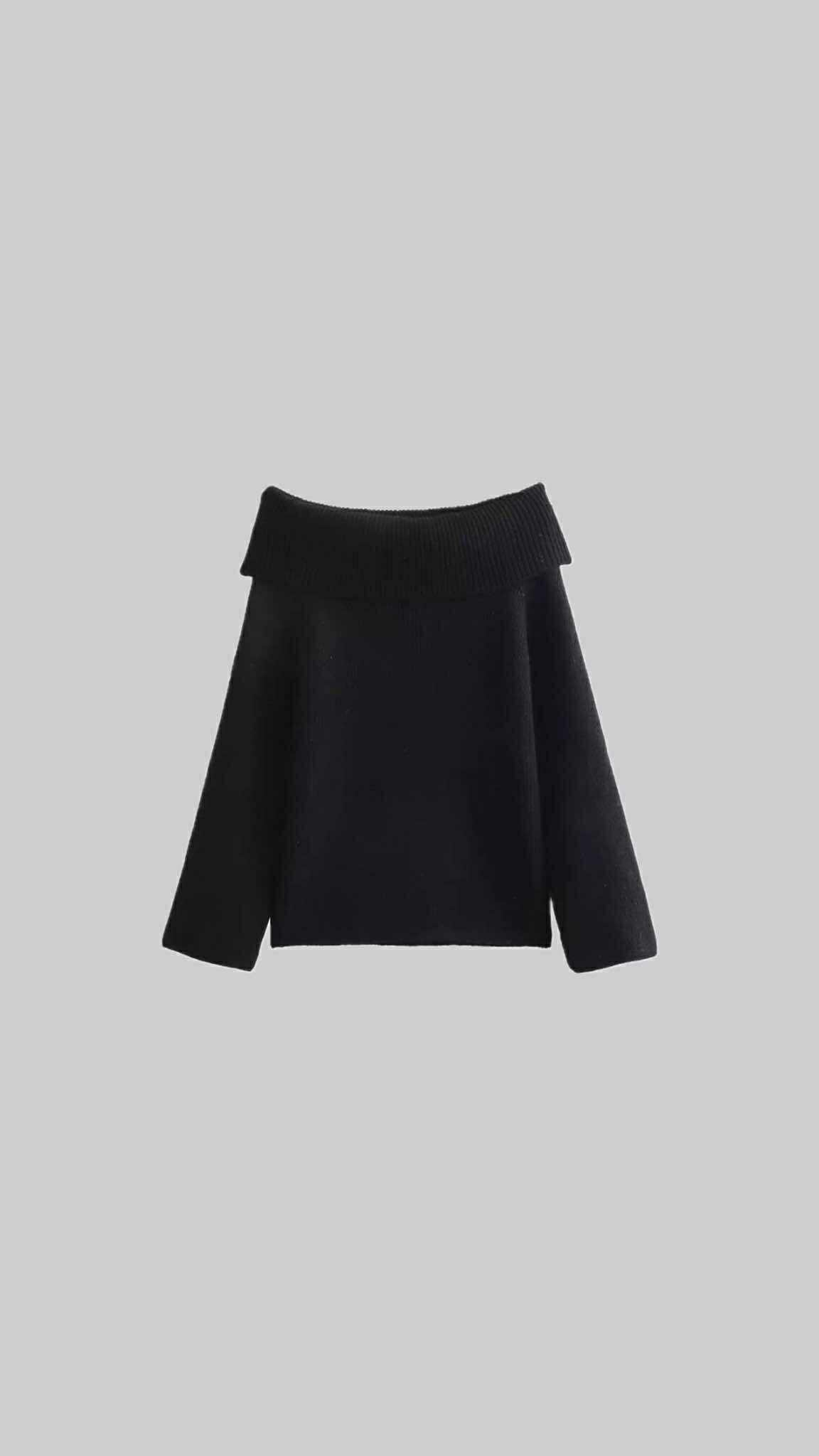 Off-Shoulder Knit Sweater