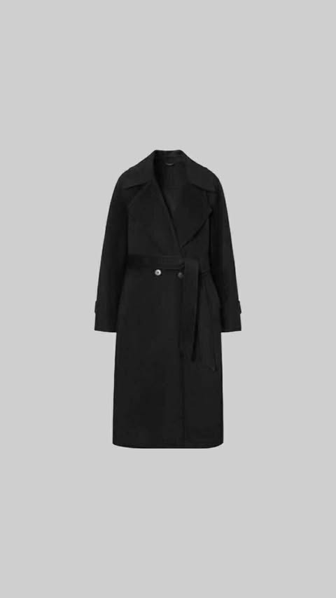 Belted Wool-Blend long coat