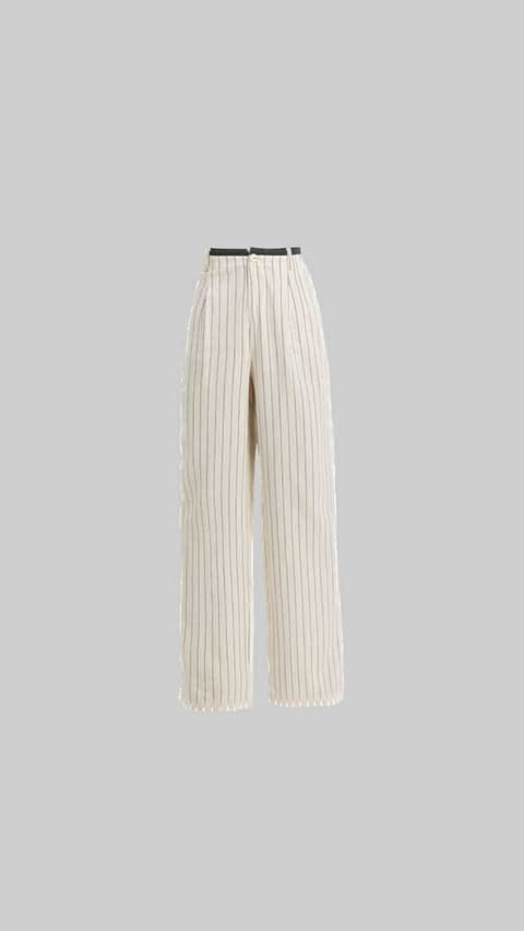 Striped Wide-Leg High-Waist Pants