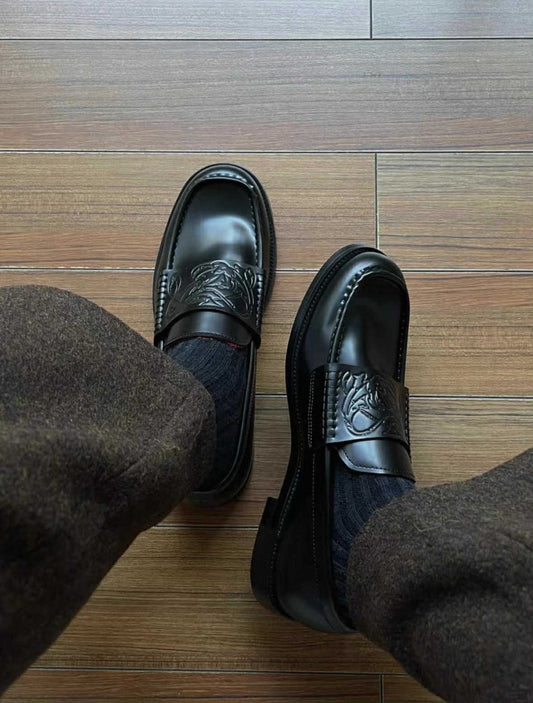 Classic Black Leather Loafers