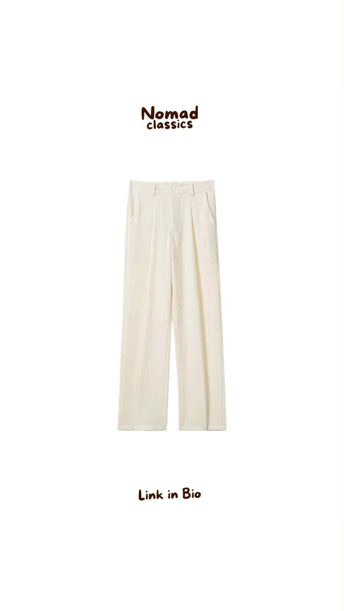 Wide-Leg Cream Trousers
