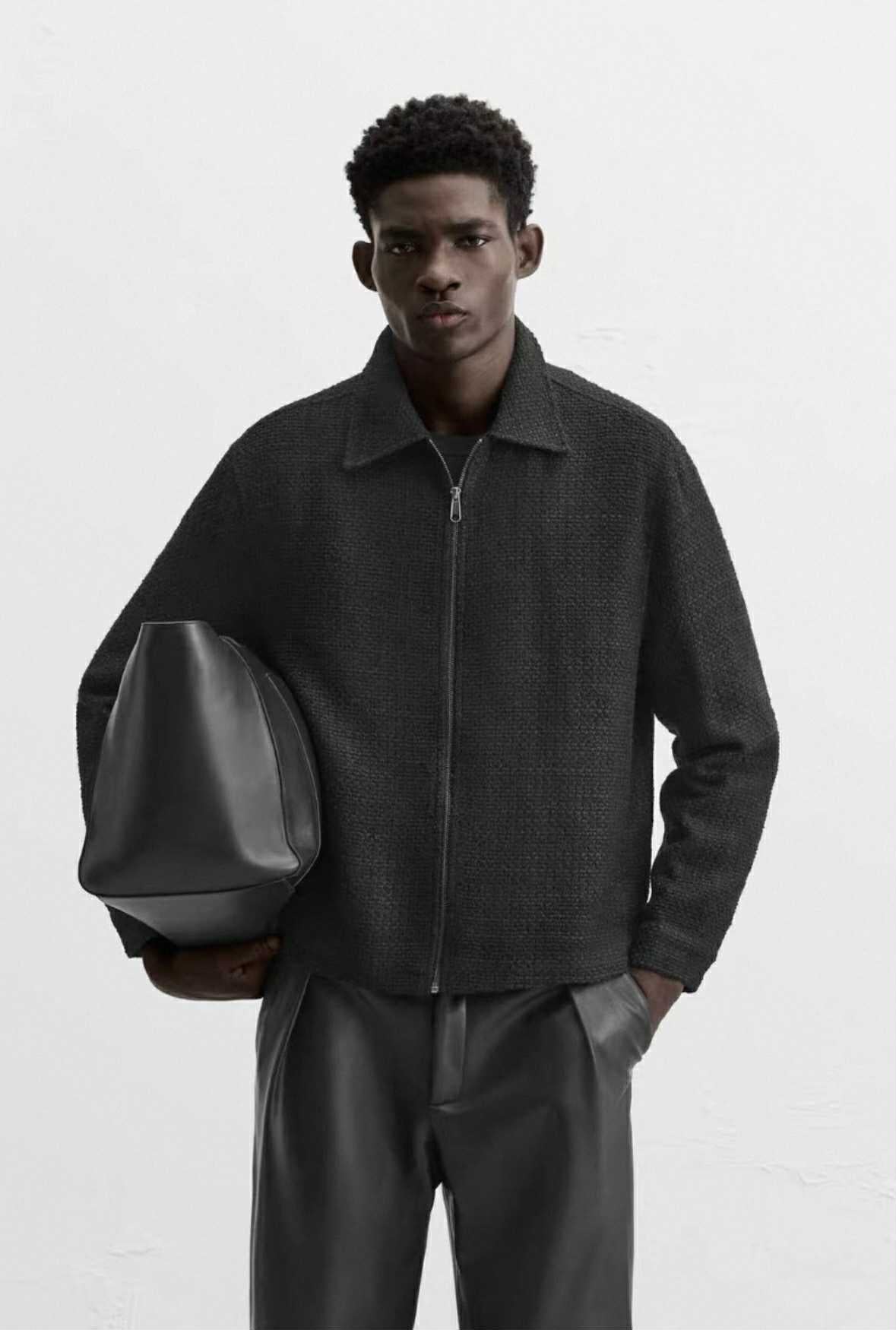 Textured Knit Zip Jacket