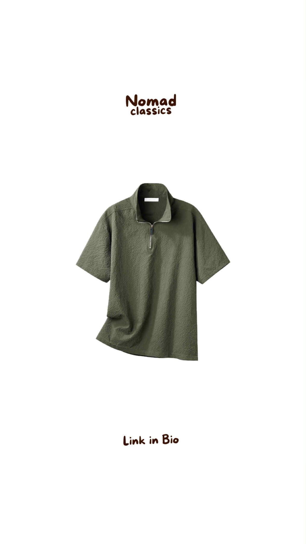 Textured Half Zip Polo