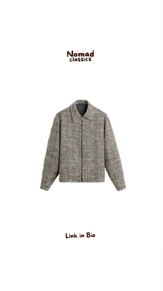 Textured Knit Zip Jacket
