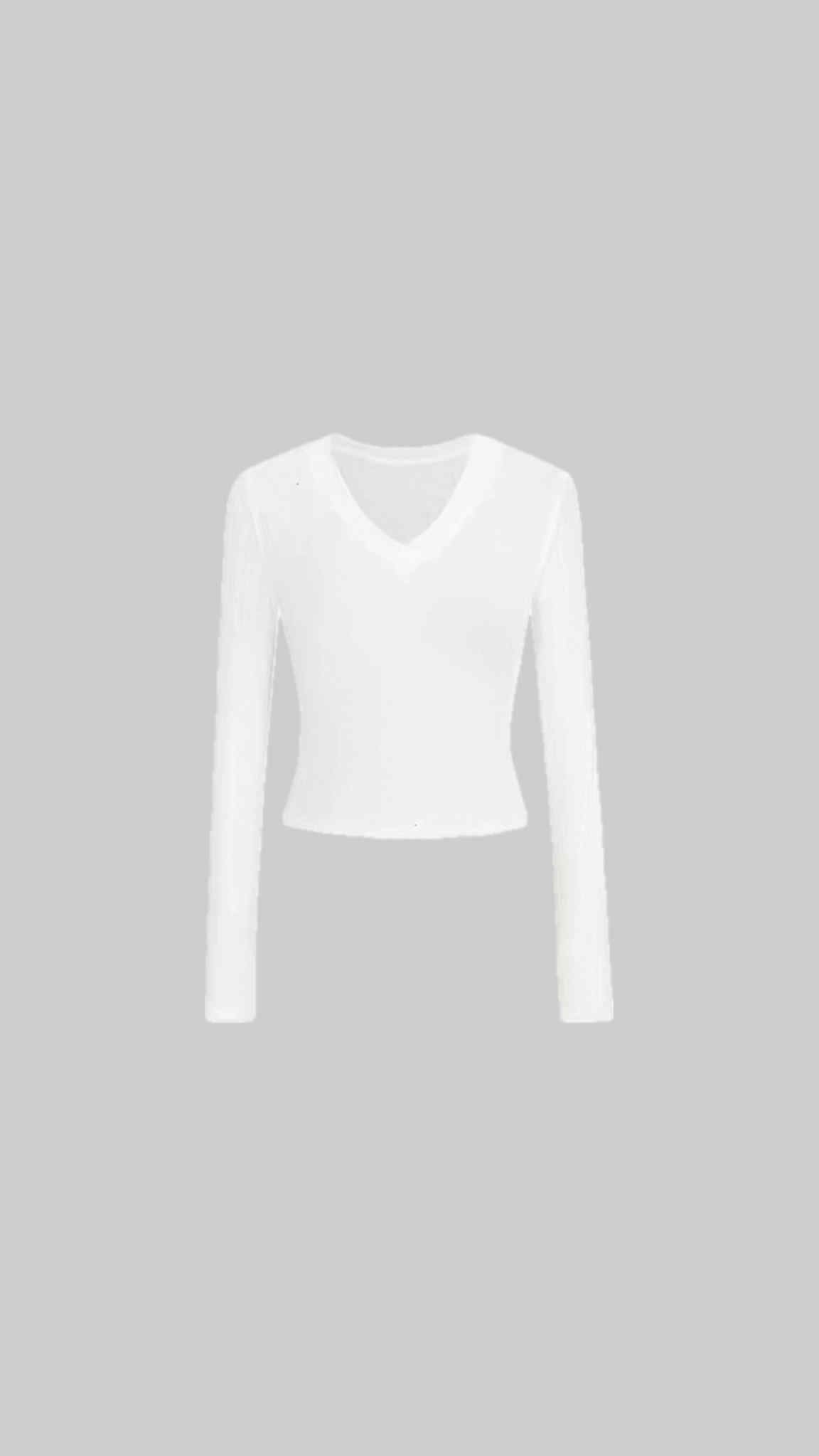 Black Ribbed Fitted Long sleeve knit top