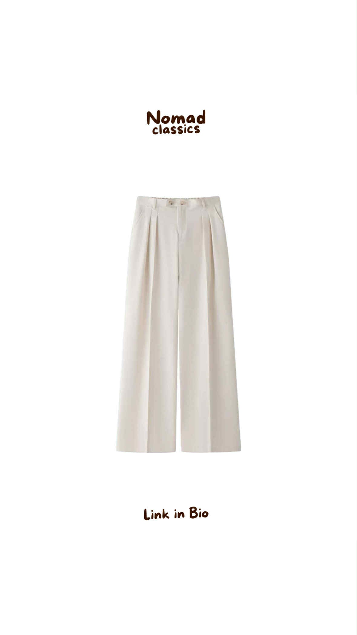 High-Waisted Pleated Trousers with Double Button