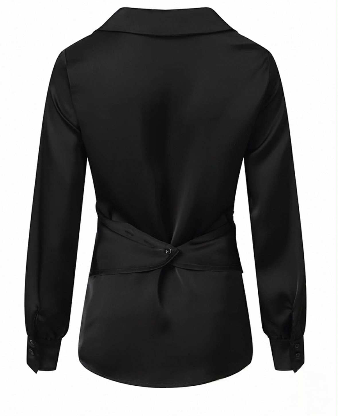 Sculted Satin Wrap Top