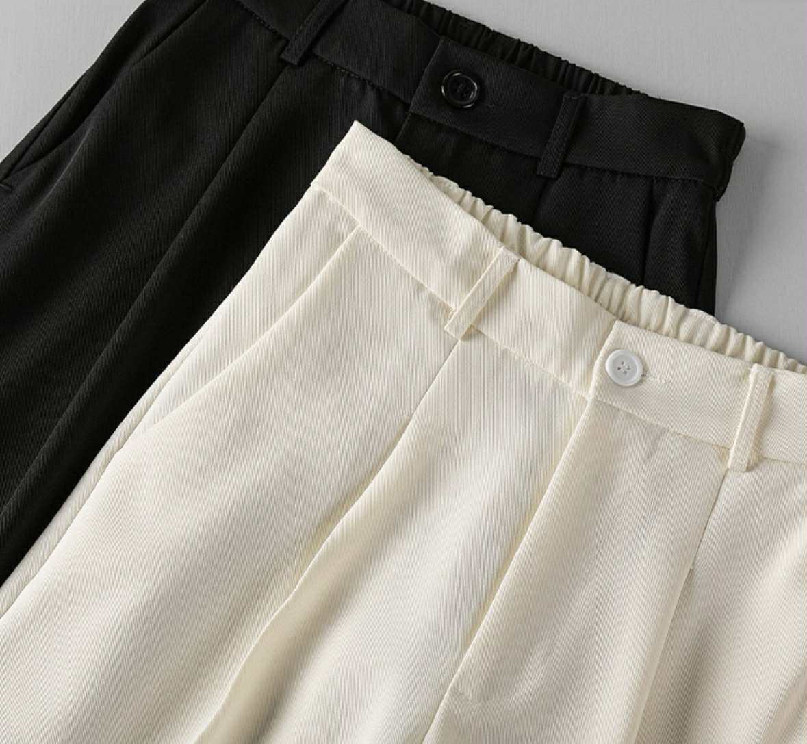 Wide-Leg Cream Trousers