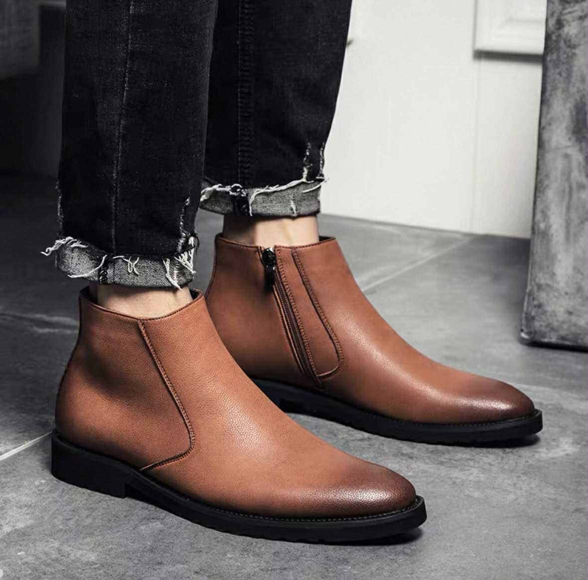 Leather Ankhle Boots