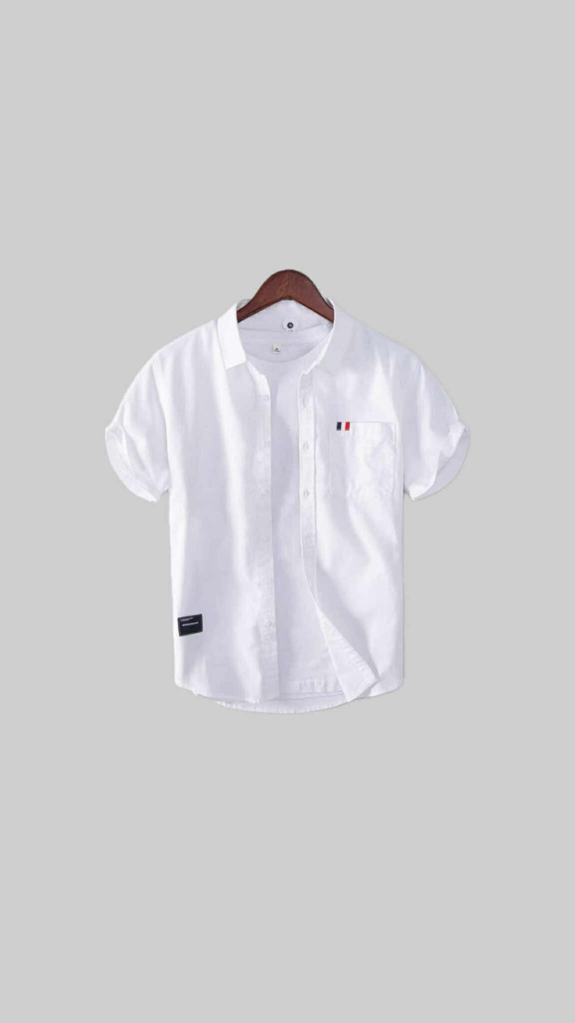 "White Short-Sleeve Oxford Shirt – Clean & Timeless"
