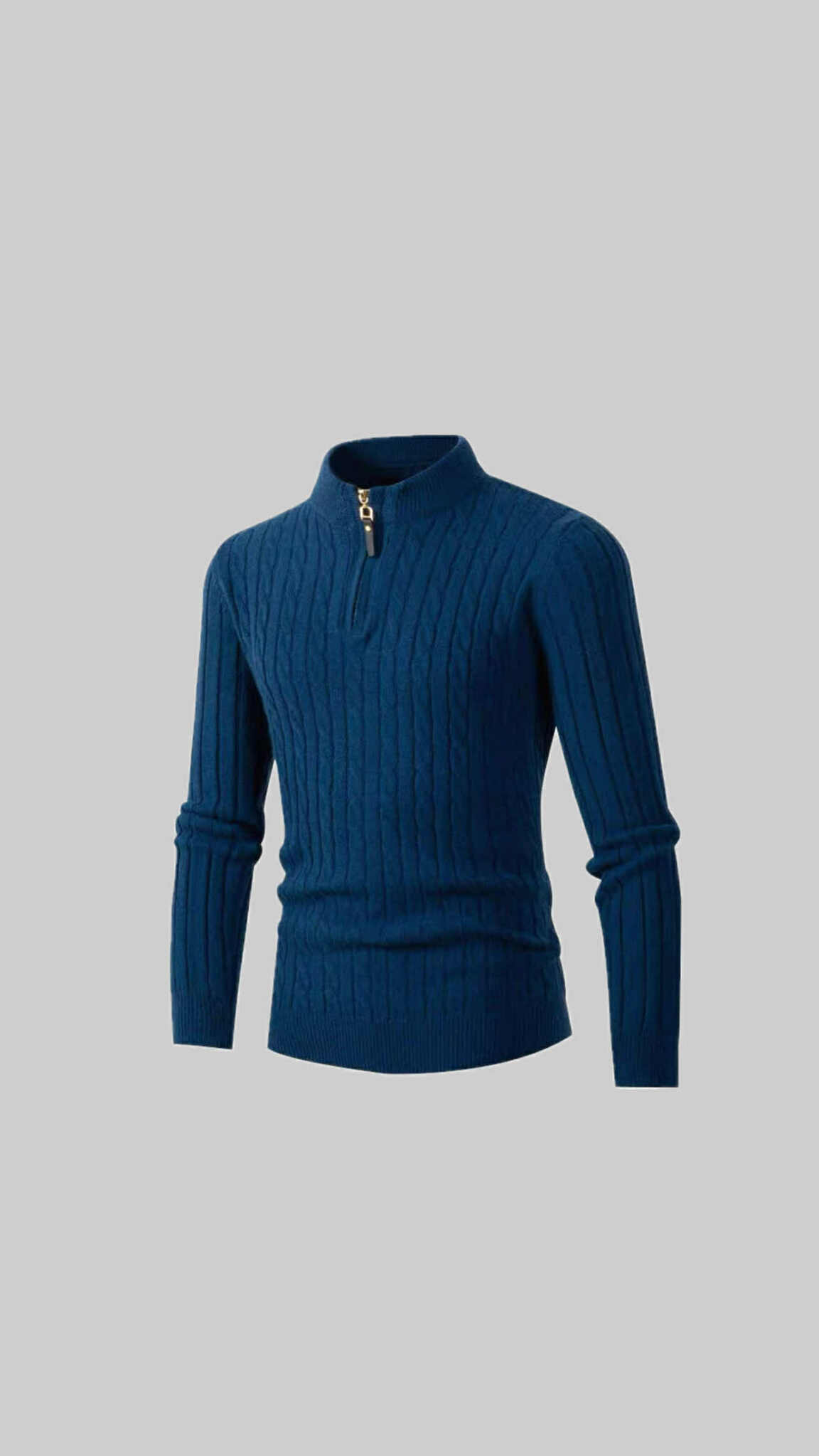 "Cable Knit Half-Zip Sweater"