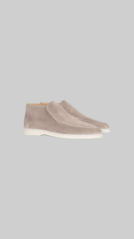 Taupe Suede High-Top Loafers – Effortless Elegance