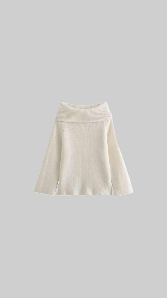 Off-Shoulder Knit Sweater