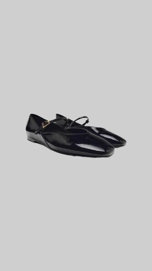 Glossy Mary Jane Flats