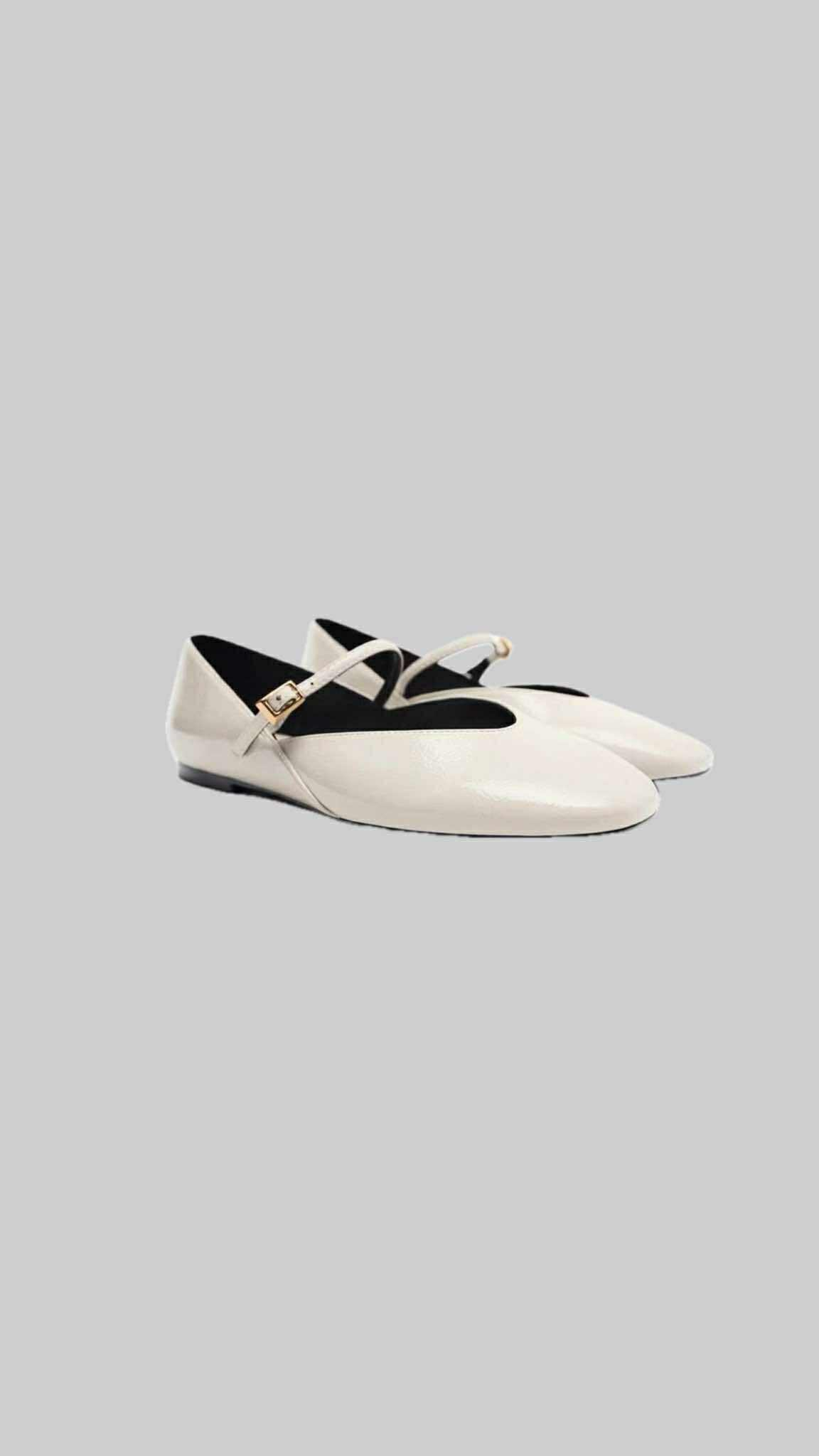 Glossy Mary Jane Flats